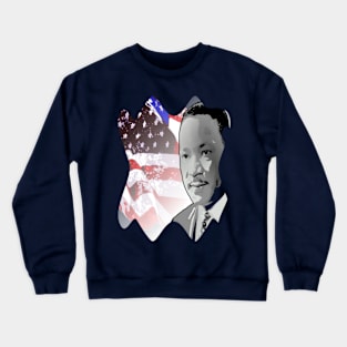 Martin luther king usa flag Crewneck Sweatshirt